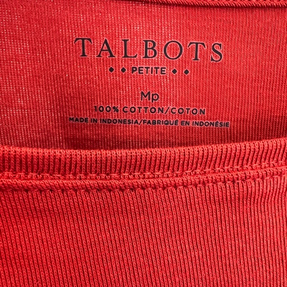 TALBOTS Cotton Long Sleeve Tee/ Red Ginger - Picture 3 of 4